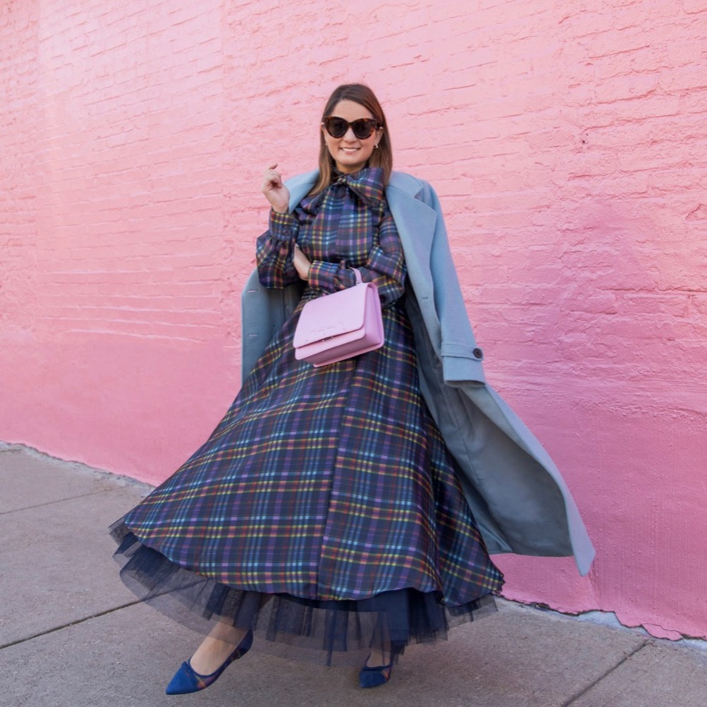 Plaid party organza Skirt: Atlantic-Pacific X Halogen